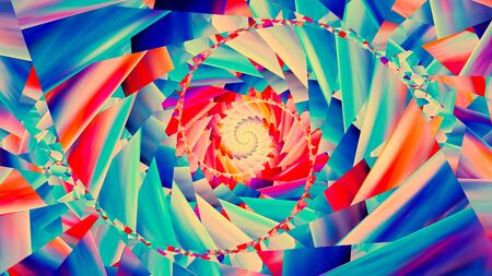 Colorful trendy spiral, computer generated abstract background, 3D renderの写真素材