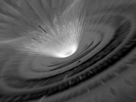Meteor impact shockwave black and white texture, computer generated fractal background, 3D renderingの写真素材