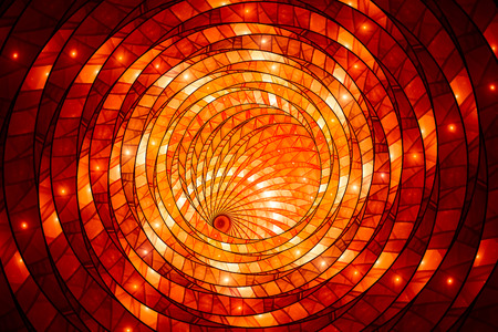 Fiery glowing stained-glass, computer generated abstract background, 3D renderingの写真素材