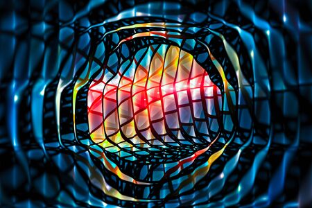 Colorful glowing galactic fist, computer generated abstract background, 3D renderingの写真素材