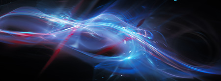 Blue flowing glowing new technology, computer generated abstract background, 3D rendering