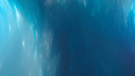 Blue glowing starry nebula sky template, computer generated abstract background, 3D renderingの写真素材