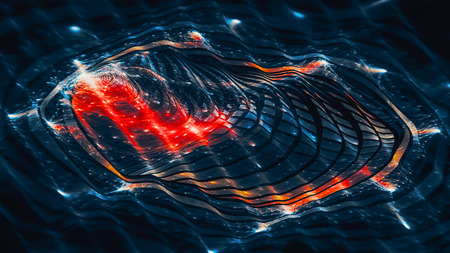 Glowing new futuristic technology, computer generated abstract background, 3D renderingの写真素材