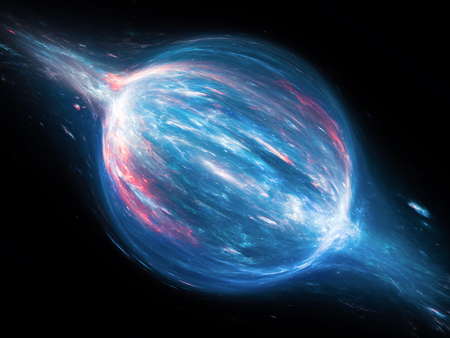 Glowing vibrant bipolar force in space, computer generated abstract background, 3D renderingの写真素材