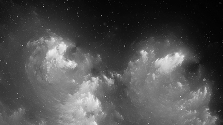 Black and white nebula, computer generated abstract intensity map, 3D renderingの写真素材
