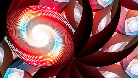 Colorful fractal spiral fantasy, computer generated abstract background, 3D rendering