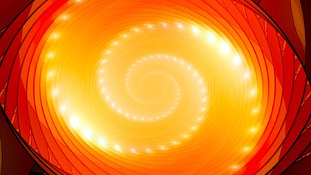 Fiery glowing spiral, computer generated abstract fractal background