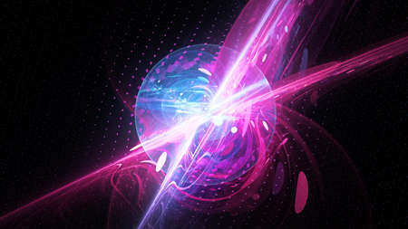 Colorful vibrant technology bubble in space, computer generated abstract backgroud, 3D rendering
