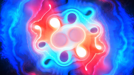 Colorful gnarly artwork, computer generated abstract background, 3D rendering