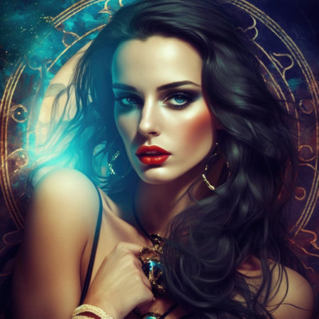 Beautiful gypsy fortune teller portrait, generative AIの写真素材