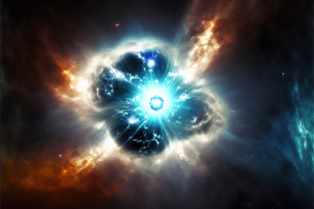 Deep space with stars and nebula, computer generated abstract background, 3D renderingの素材