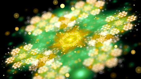 Colorful quantum state, computer generated abstract fractal background, 3D renderの写真素材