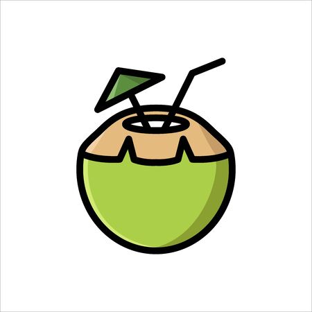 coconut drink icon vector design templateのイラスト素材