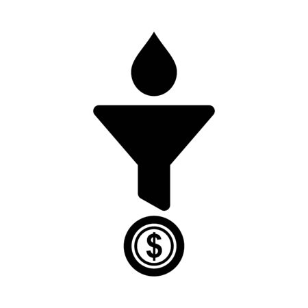 funnel - filter icon vector design template in white background and trendy styleのイラスト素材