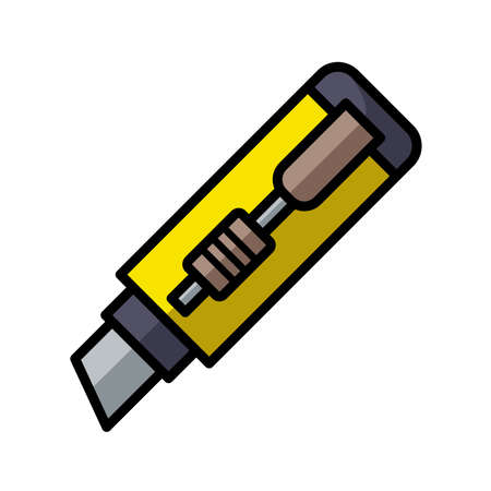 cutter knife - stationery icon vector design templateのイラスト素材