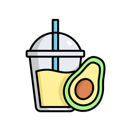avocado juice icon vector design template simple and cleanのイラスト素材