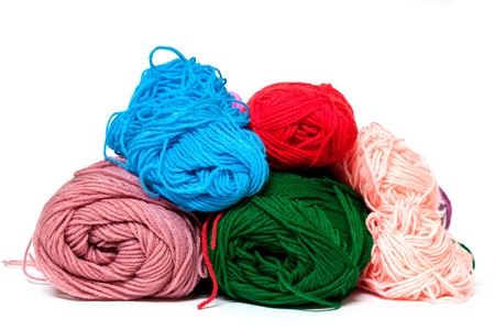 Different color silk threads on rows
