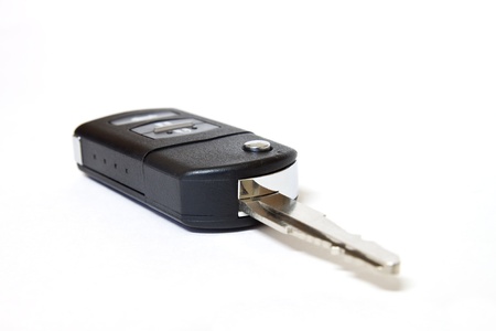 car key isolated on whiteの写真素材