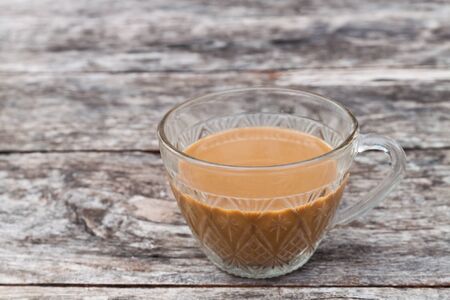 Coffee  on a wooden tableの写真素材