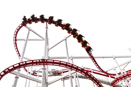 Roller Coaster Track on white background.の写真素材