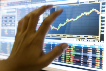 Failure of Investment in stock market.Blurriness of stock market.の写真素材