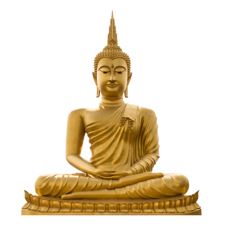 golden Buddha.Buddha on a white background.の写真素材