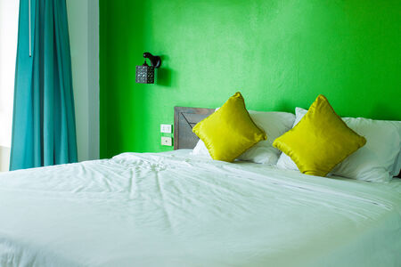 green bedroomの写真素材