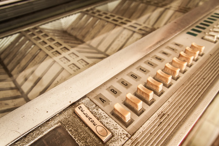 closeup vintage Jukebox buttonの写真素材