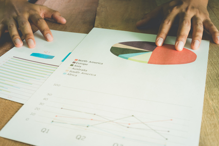 Business team analyze financial numbers.Concept of accounts and meeting working analysis.の写真素材