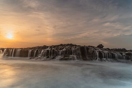 Sawarna Beach  a wonderful sunset that can make you feel happy when you realize itの写真素材