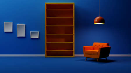 Minimalist Interior Room Backgroundの写真素材