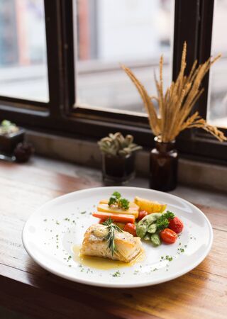 Snowfish & Summer Salad, Restaurants in the country, Thailand.の写真素材