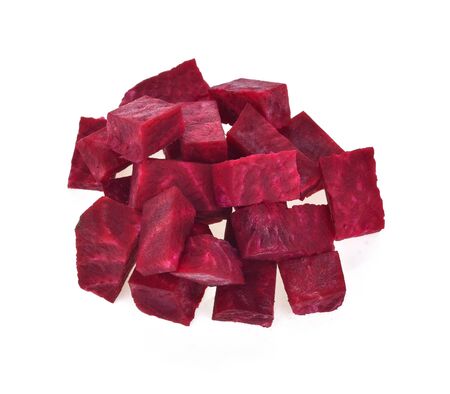 slice of beetroot isolated on white backgroundの写真素材