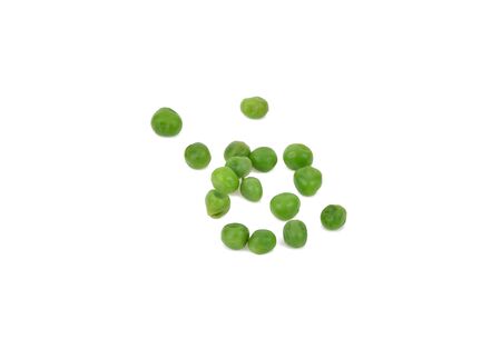 fresh peas isolated on white backgroundの写真素材