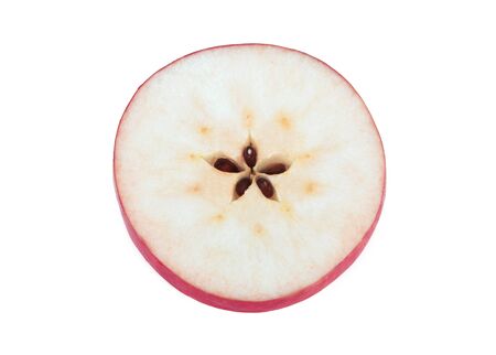 red apple slice isolated on the white background