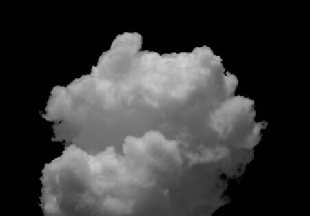 White cloud isolated on black background