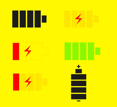 Many batteries in yellow background.のイラスト素材