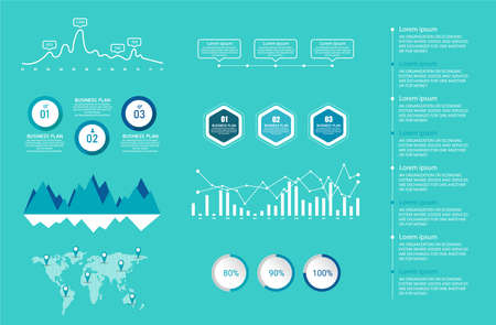 Infographic dashboard. material characteristics, used for business in education, futuristic design, dashboardのイラスト素材