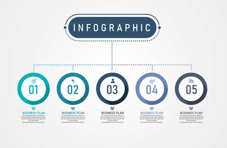 Infographic vector illustration can be used for presentations, processes, layouts, banners, data graphs. Education businessのイラスト素材