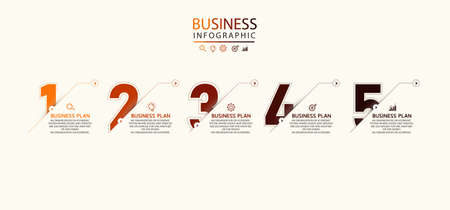 infographic arrow design with 5 options or steps infographics for business ideas Can be used for presentation, education, business banners.のイラスト素材