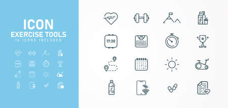 16 circuit icons of exercises Designed as a vectorのイラスト素材