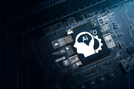 AI: The concept of controlling technology tools, artificial intelligence, intelligent robots, the...