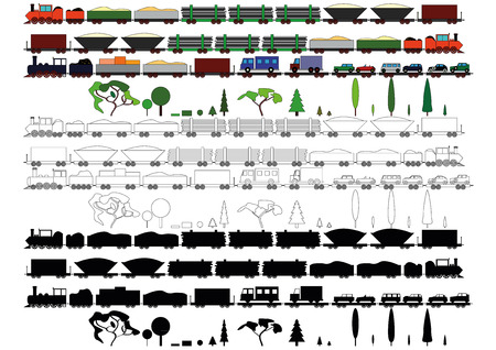 Toys steam locomotivesのイラスト素材