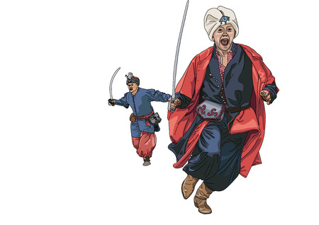 Running cossacksのイラスト素材