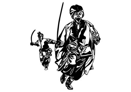 COSSACK3 Black and Whiteのイラスト素材