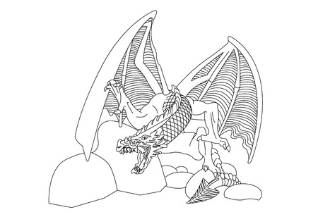 Dragon on white のイラスト素材