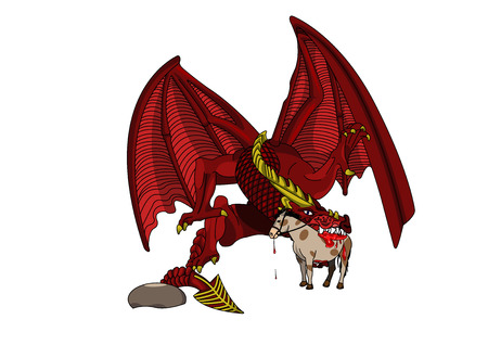 Dragon on white のイラスト素材