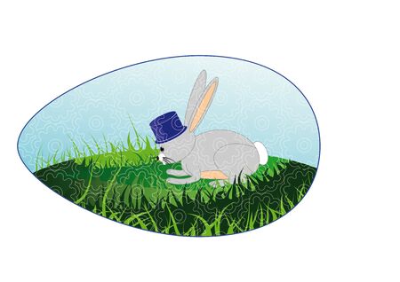 A container full of beautiful large painted Easter eggs,のイラスト素材