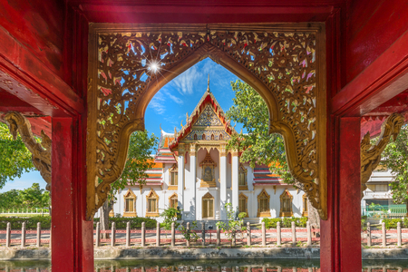 Buddhism temple in Thailand.Marble temple,Bangkokの写真素材