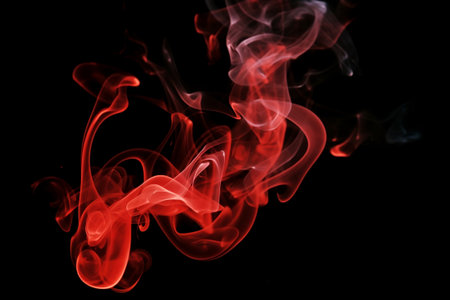 Red Smoke on Black: A Photo Generated by AIの素材